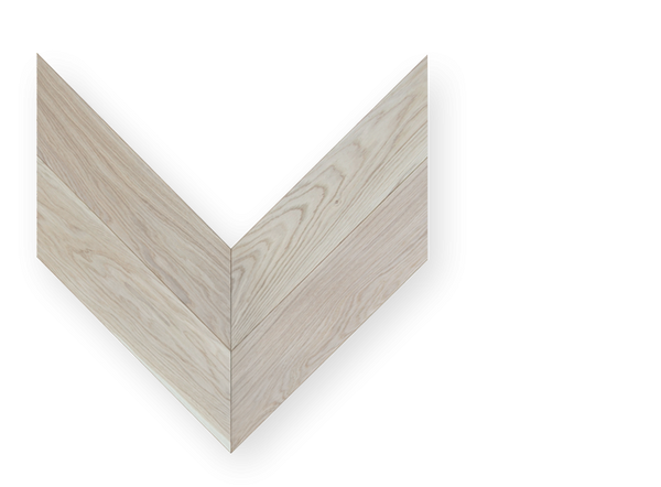 CTC Eingineered White Oak Chevron, Unfinished, Bevelled & Brushed 14x90x600mm